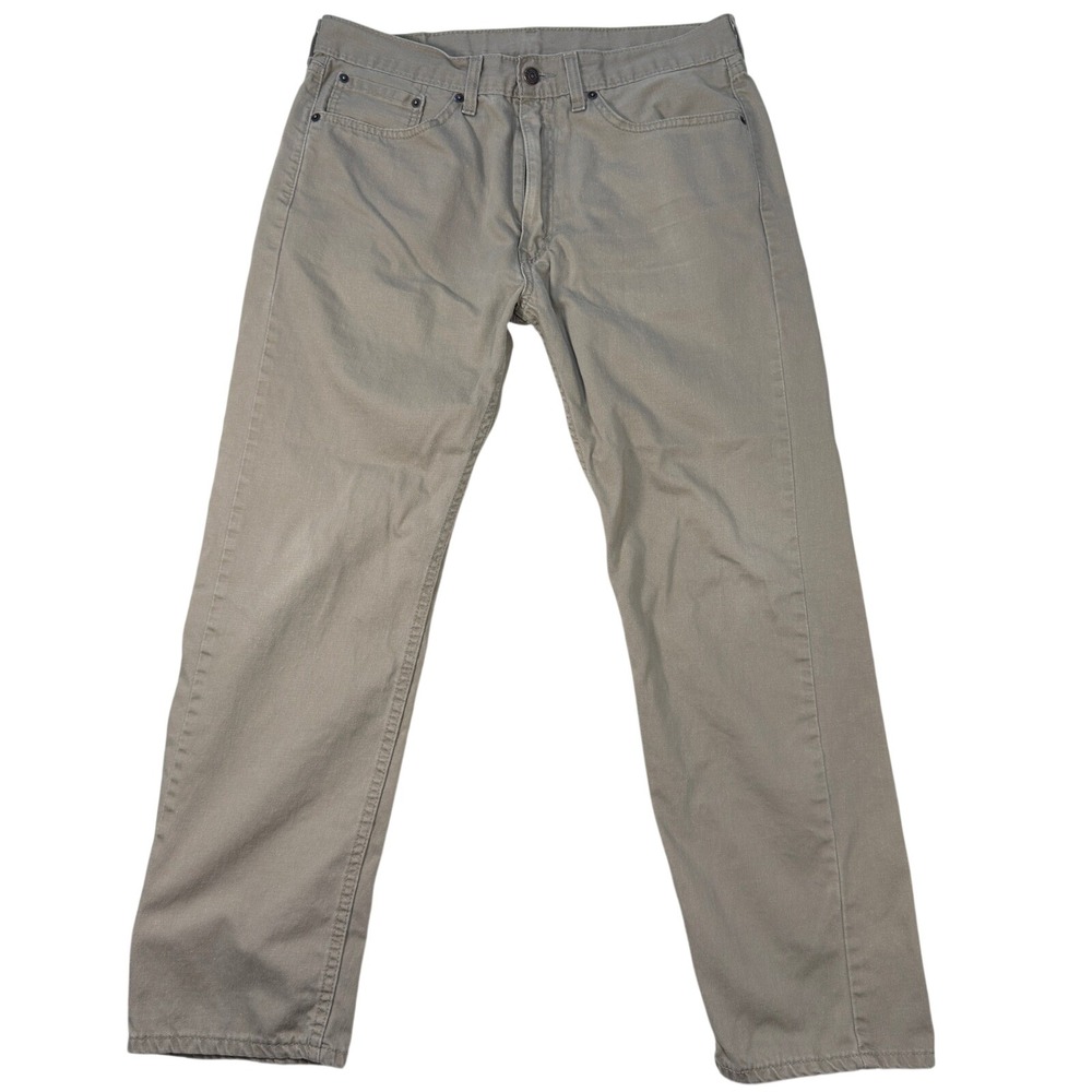 Levi's 505 Regular Fit Pants 34x30 Mens Straight Leg Khaki Tan